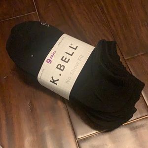 K.bell no show fit socks shoe size 4-10 9 pairs, signature no slip pocket heel.